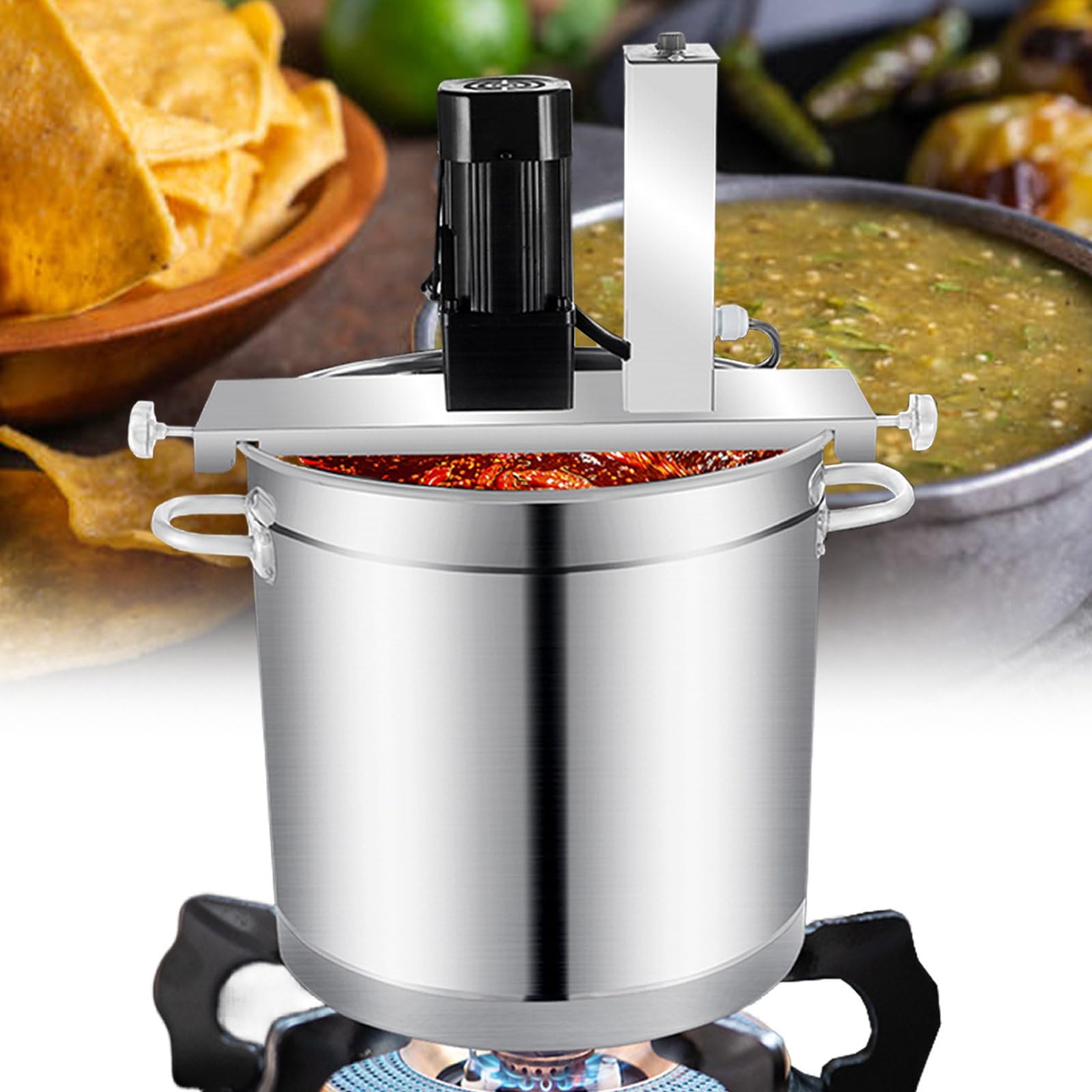 Pentola miscelatrice automatica per salse, 4 misure (20-60 l) con lame regolabili e raschietto inferiore, attrezzatura professionale per marmellate/ripieni, compatibile con tutti i tipi di fonti di