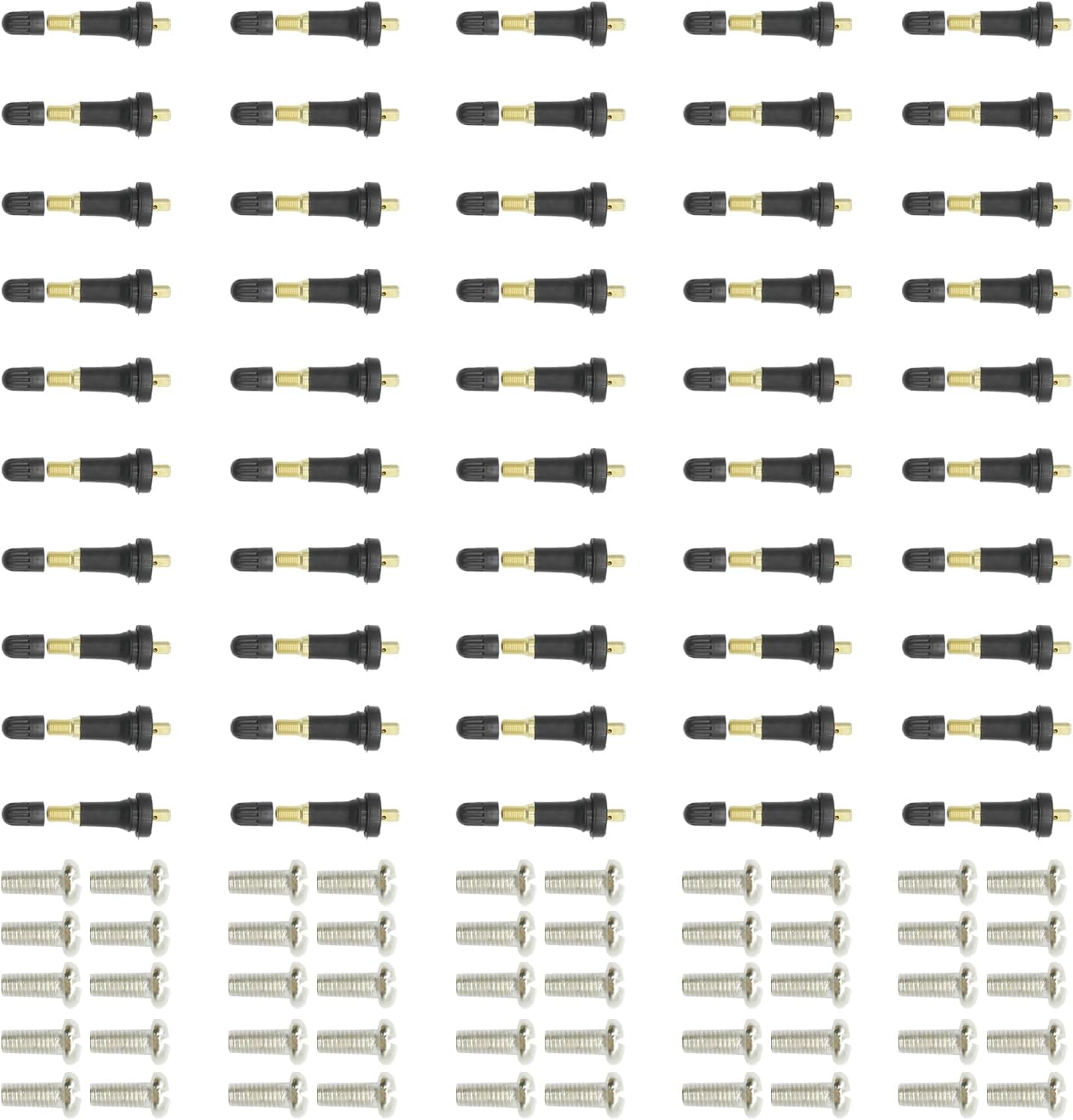 50 Packs 20008 TPMS Tire Valve Stems, Rubber Snap-in Valve Stem, Replacement for Cadillac, Replacement for GMC, 20018 VS-950 VS950 15263240