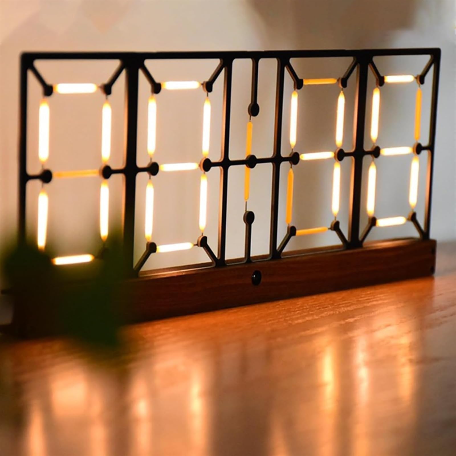 MEGLOBNixie Tubes Clock, Handmade USB Powered DIY LED Glow Tube Clock for Bedroom Living Room Lover Friend Birthday,One Size,Black