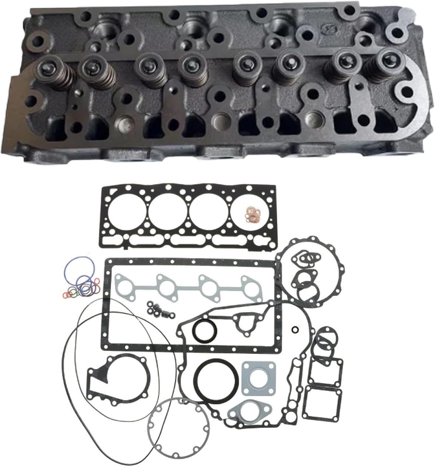 Cylinder Head Compatible for Kubota V1505 Engine Tractor B3000 B3030 B3200 B3300 B7800 (Bare Cylinder Head)