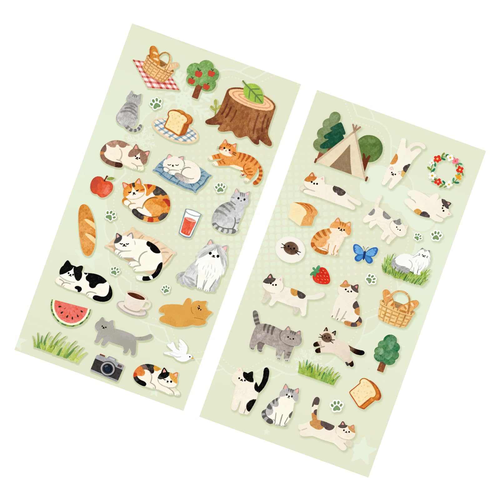 Cartoon Kitten Sticker Children Reward Sticker for Journaling Notebook Phone Cover Laptop Classroom Art Craft Project Handbook Decoration