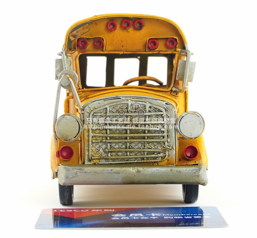 Amazon.co.jp: ブリキ置物 クラシックカー スクールバス