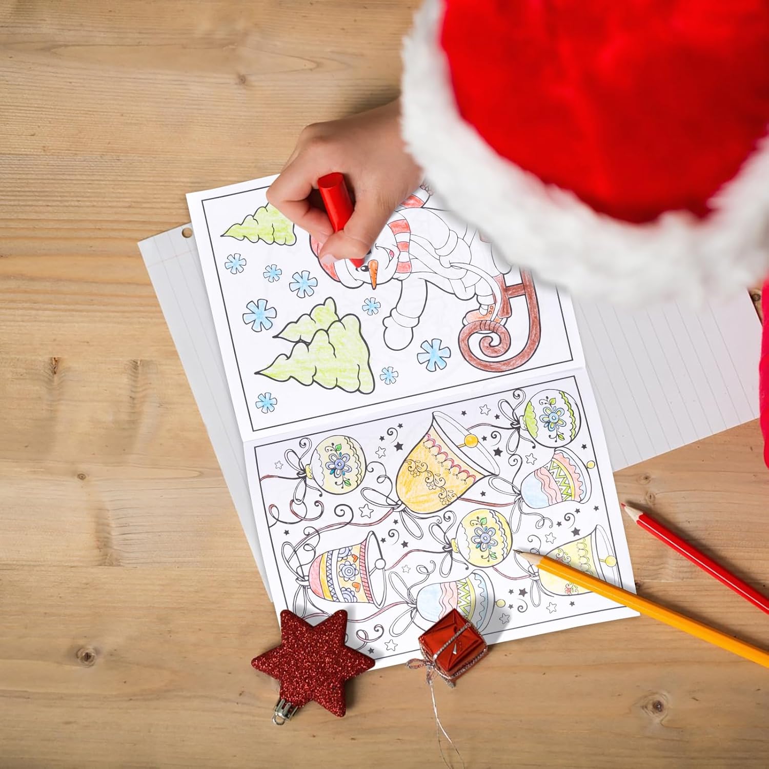 90shine 100Pcs Christmas Coloring Books Bulk: Xmas Stockings Goodie Bags Stuffers Winter Gifts Holiday Party Favors Supplies