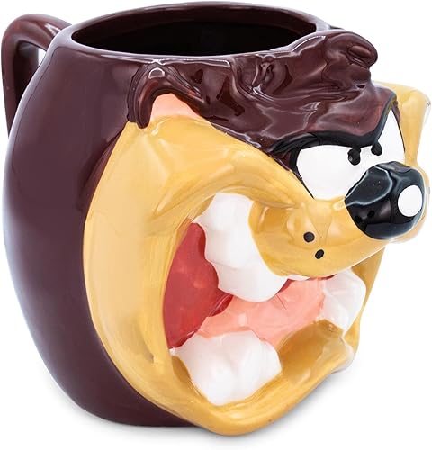 Miniatura 2 de Silver Buffalo Looney Tunes Taz Face - Taza de cerámica esculpida en 3D, 24 onzas