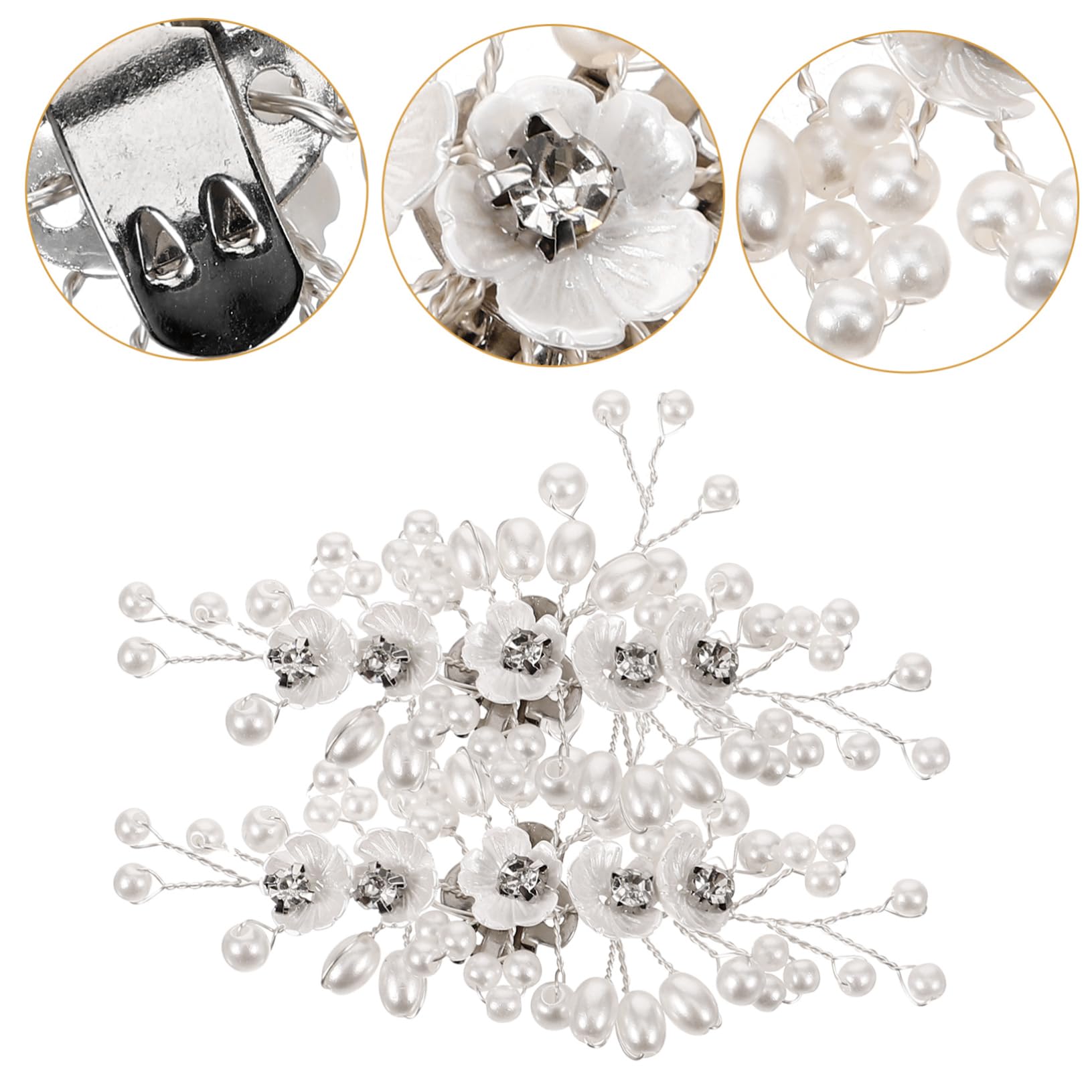 SOIMISS 4paia Clip Per Scarpe Da Sposa Con Fiori Perle Decorazioni Rimovibili Per Matrimoni Accessori Eleganti Per Scarpe Da Cerimonia Per Occasioni Speciali