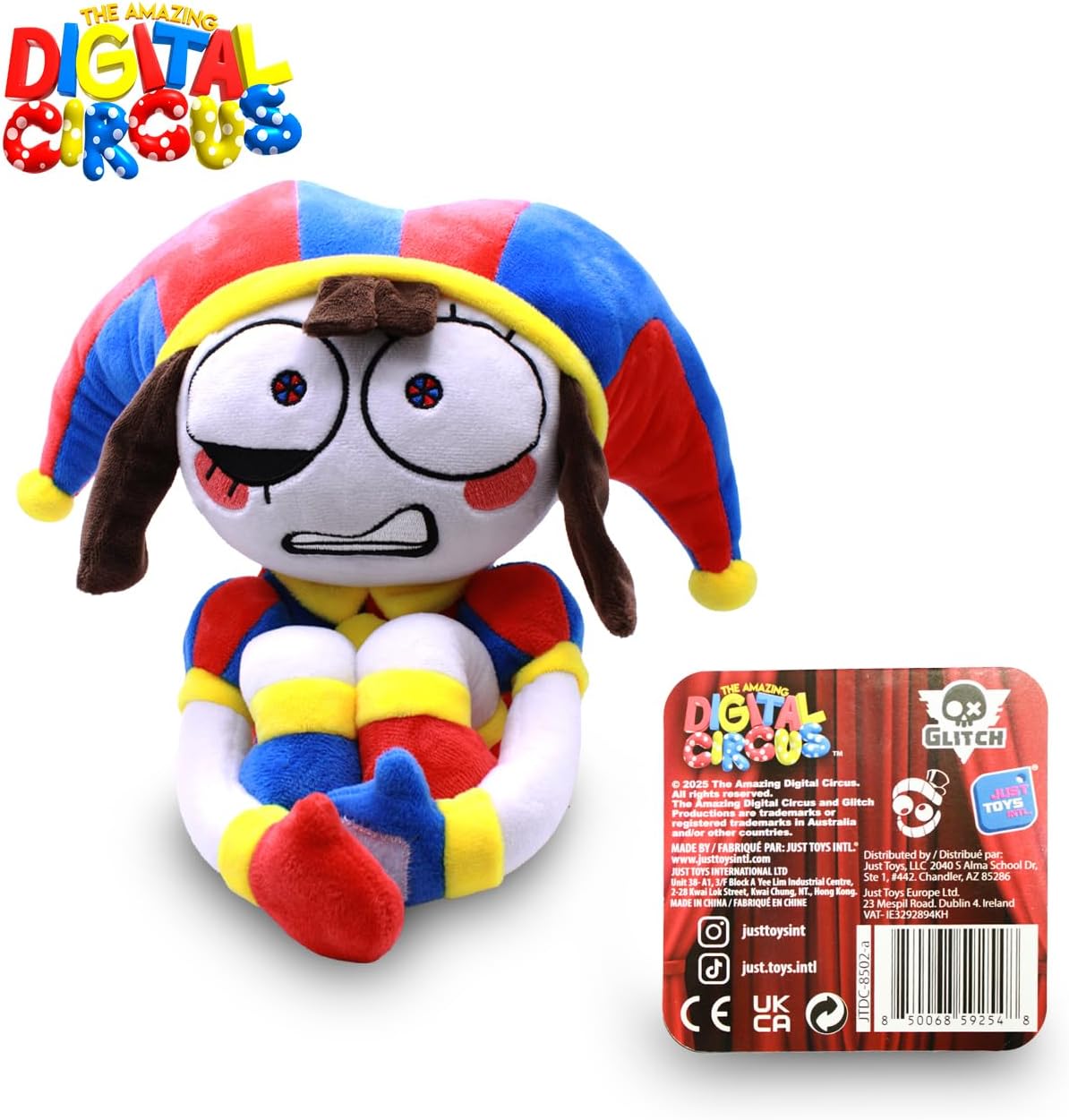 Just Toys LLC The Amazing Digital Circus – 10″ Pomni Plush Toy, Officially Licensed, Ultra-Soft & Collectible Stuffed Animal (Pomni, Jax, Gangle, Gummigoo) - Image 2