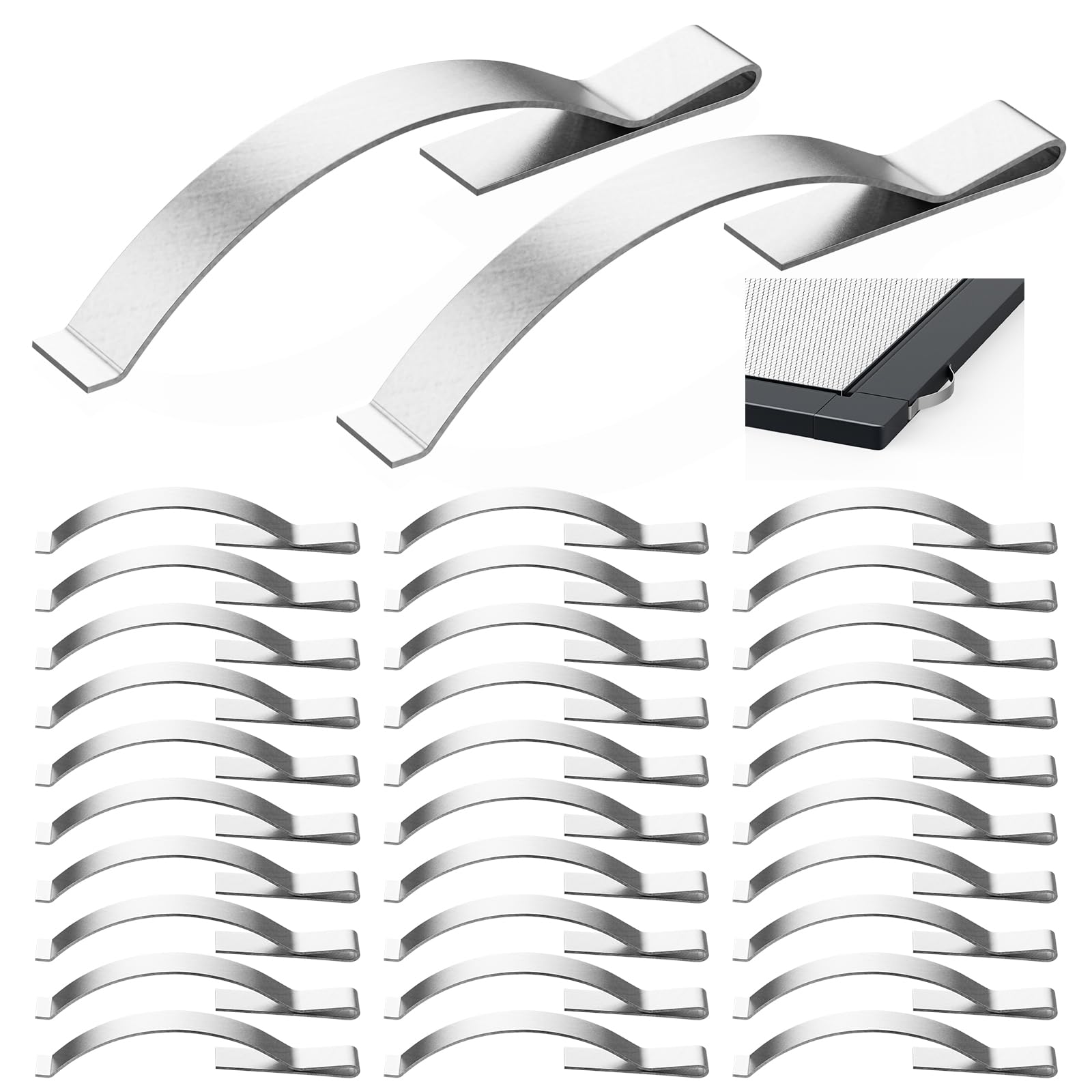 Stainless Steel Tension Spring Clips Aluminum Frame 30-Pack Stainless ...