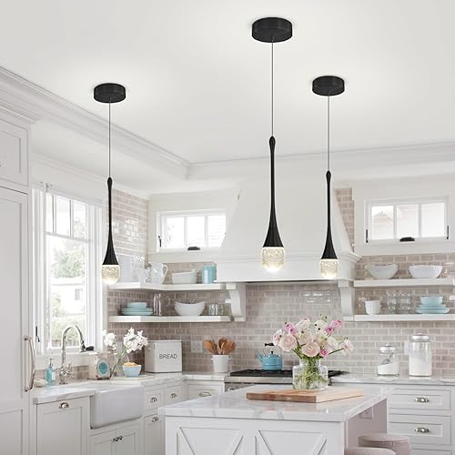 Lámparas colgantes modernas para cocina, lsland LED regulables, lámpara de techo de cristal, iluminación colgante para comedor, pasillo, bar, sala
