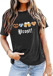 Oktoberfest Shirt Women Funny Drinking Tshirt Prost Outfits Oktoberfest Party Short Sleeve Tee Tops