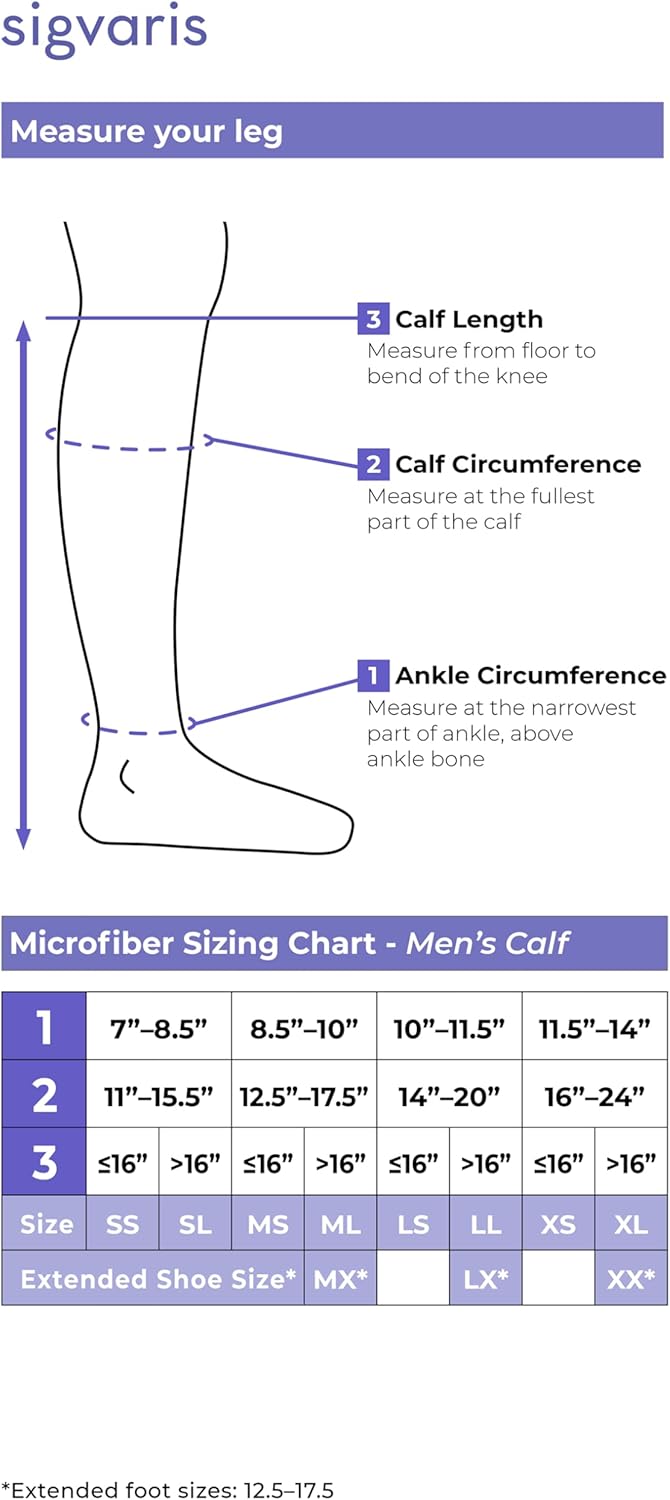 Sigvaris Midtown Microfiber Compression Socks 30-40 MmHg | Men's Closed Toe Knee High Support Socks