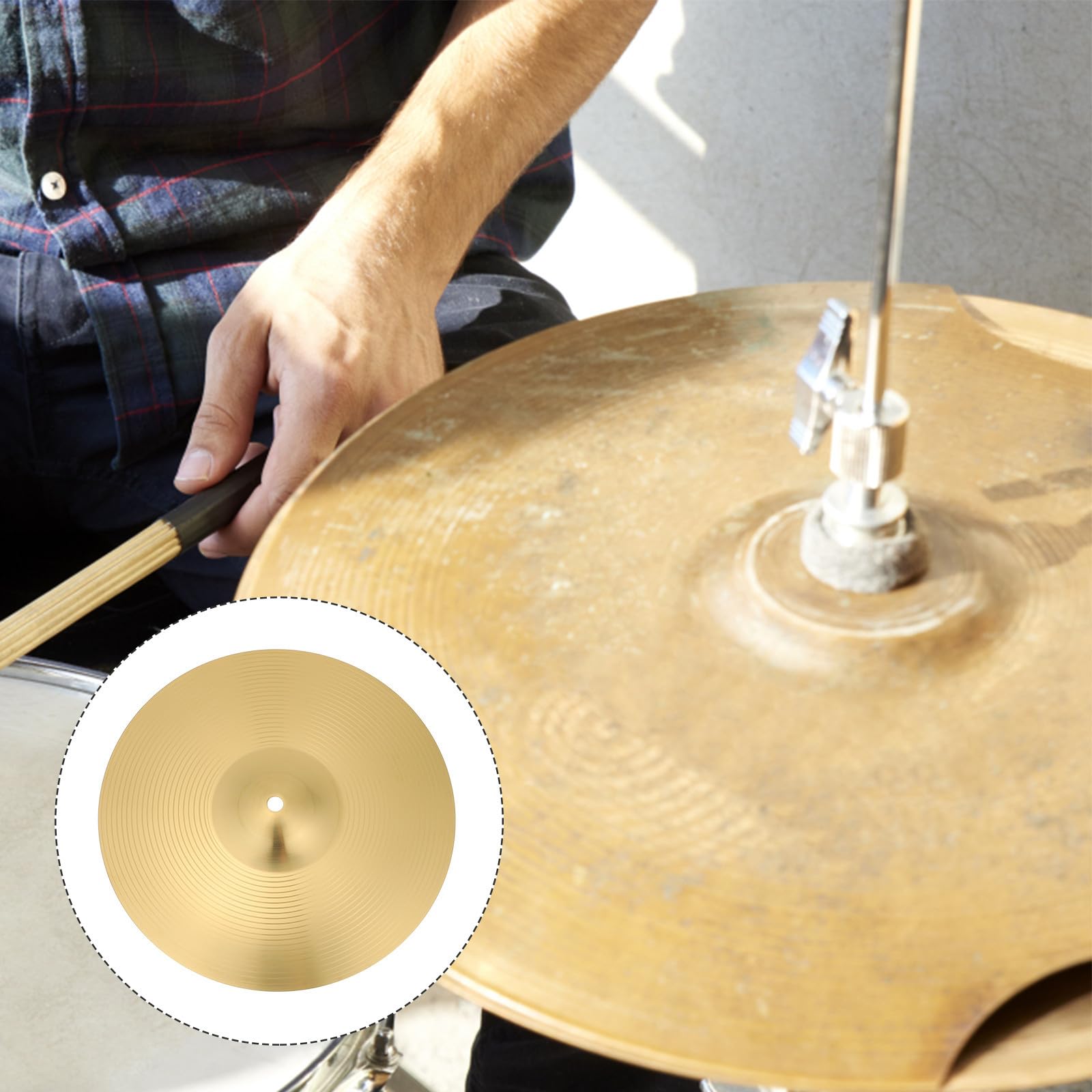 Set de Cymbales en Laiton 12 Pouces pour Batterie Jazz, Accessoire Percussion Solide Son Clair, Compatible Kit de Batterie