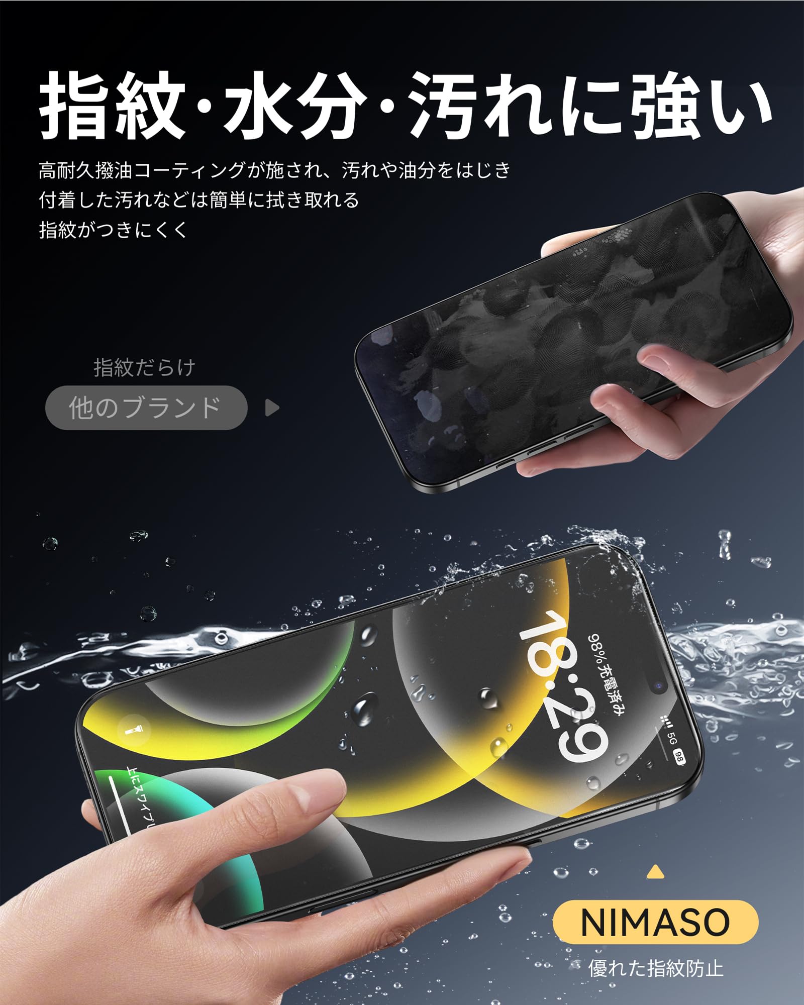 Amazon.co.jp: NIMASO アンチグレア iPhone 16 Pro 用 ガラスフィルム