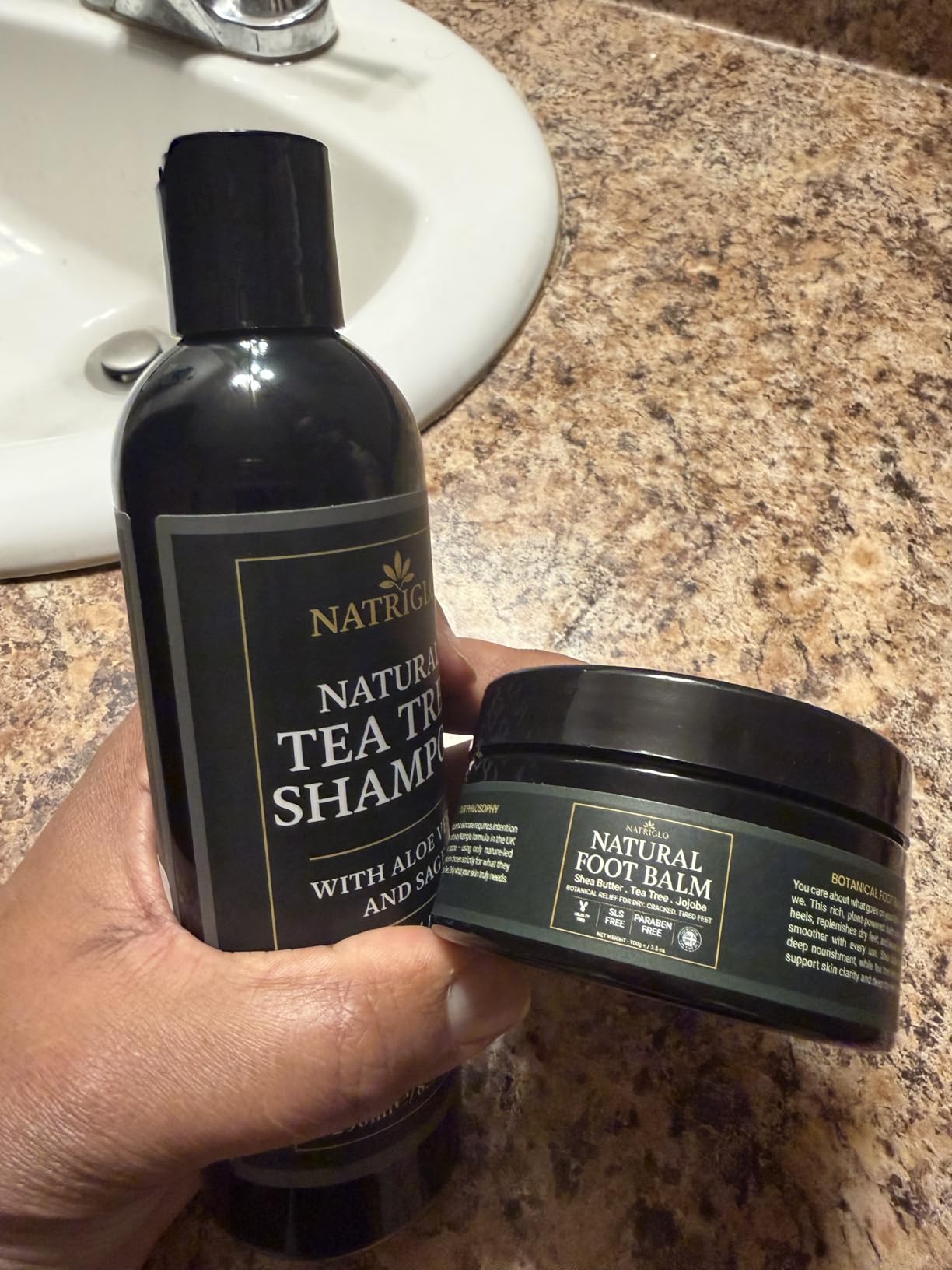 natriglo Organic Tea Tree Foot Balm for Dry Cracked Feet & Heels - Intensive Callus Remover & Foot Repair Cream with Shea Butter - Moisturizer for Rough Hard Skin & Cracked Heel Treatment for Men & Women