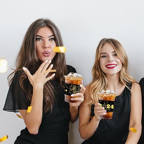 Miniatura 7 de 50 tazas de fiesta de Año Nuevo, 12 onzas, 2024, desechables, de plástico transparente, para fiesta de Año Nuevo, suministros de decoración de