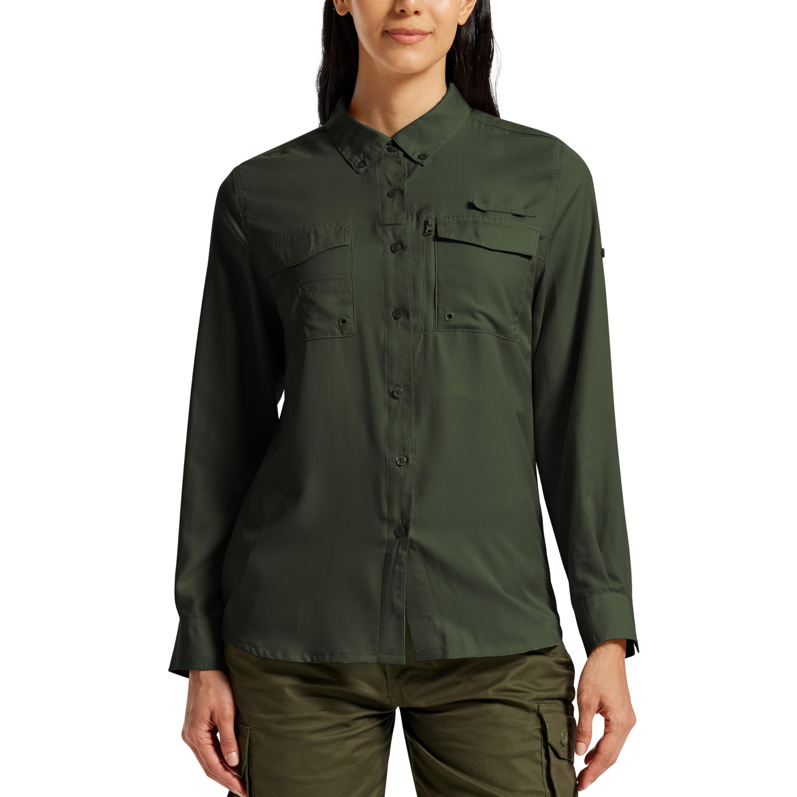 MoFiz Camisa para Mujer Blusa UPF50+ Funcional Camisa de Senderismo para Exteriores