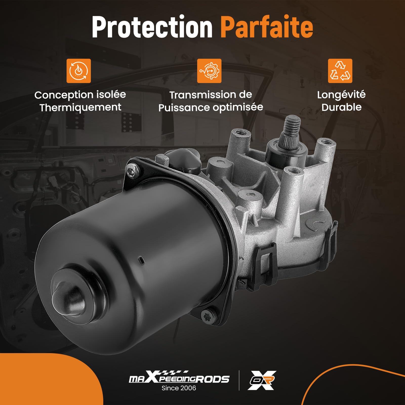 maXpeedingrods Moteur essuie glace avant pour Renault Twingo 7701036015