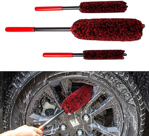 Amazon Yisharry Li ウールホイールブラシキット 3 Szie 合成ウールブラシ ホイールウールクリーニングブラシ 車 のリムタイヤ洗浄用 ブラシ 車 バイク