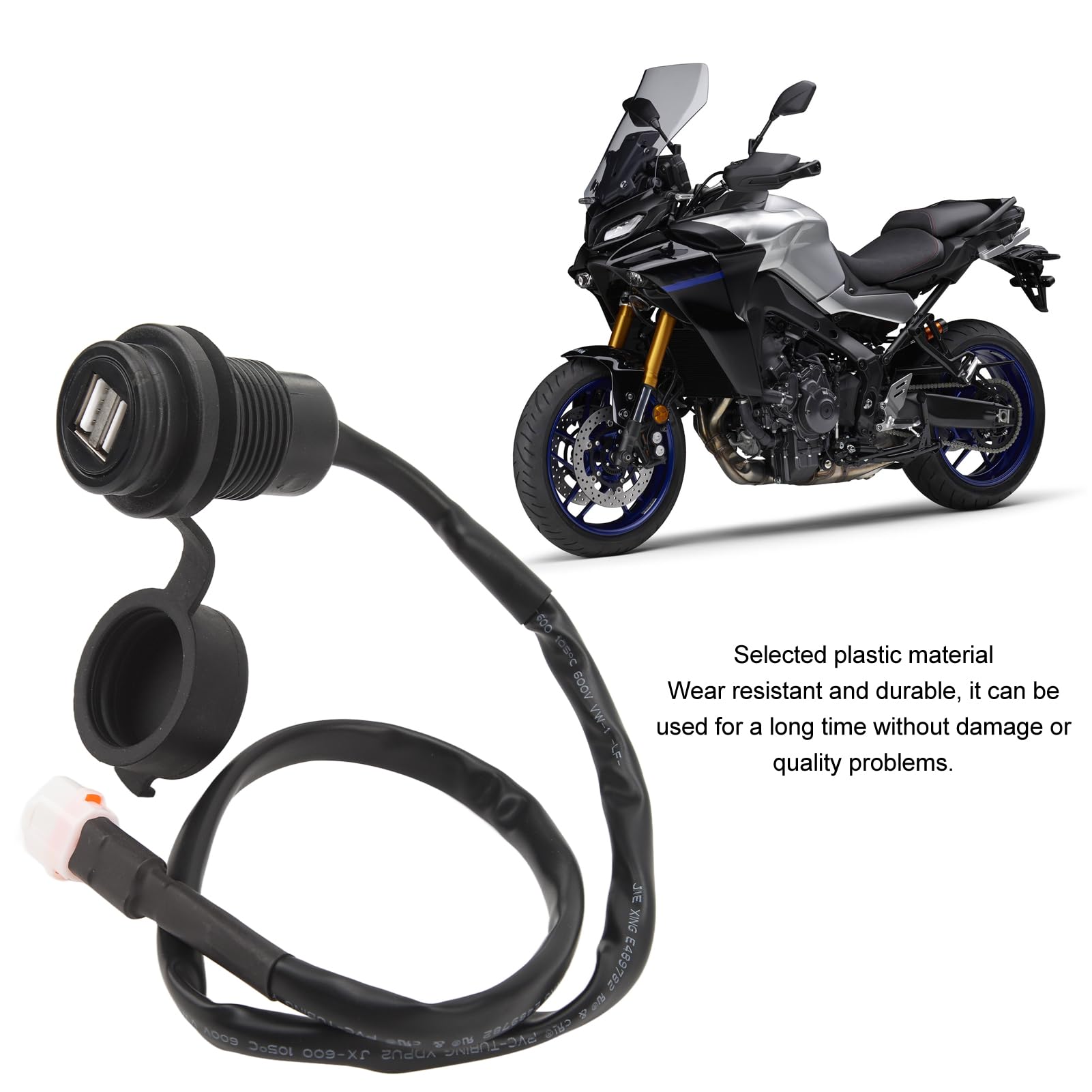 Motorcycle Dual USB Socket A Kit for MT-07 MT-09 2018-2020 Motorcycle Modification Parts with Dual USB Socket Compatible with A9 Algorithm