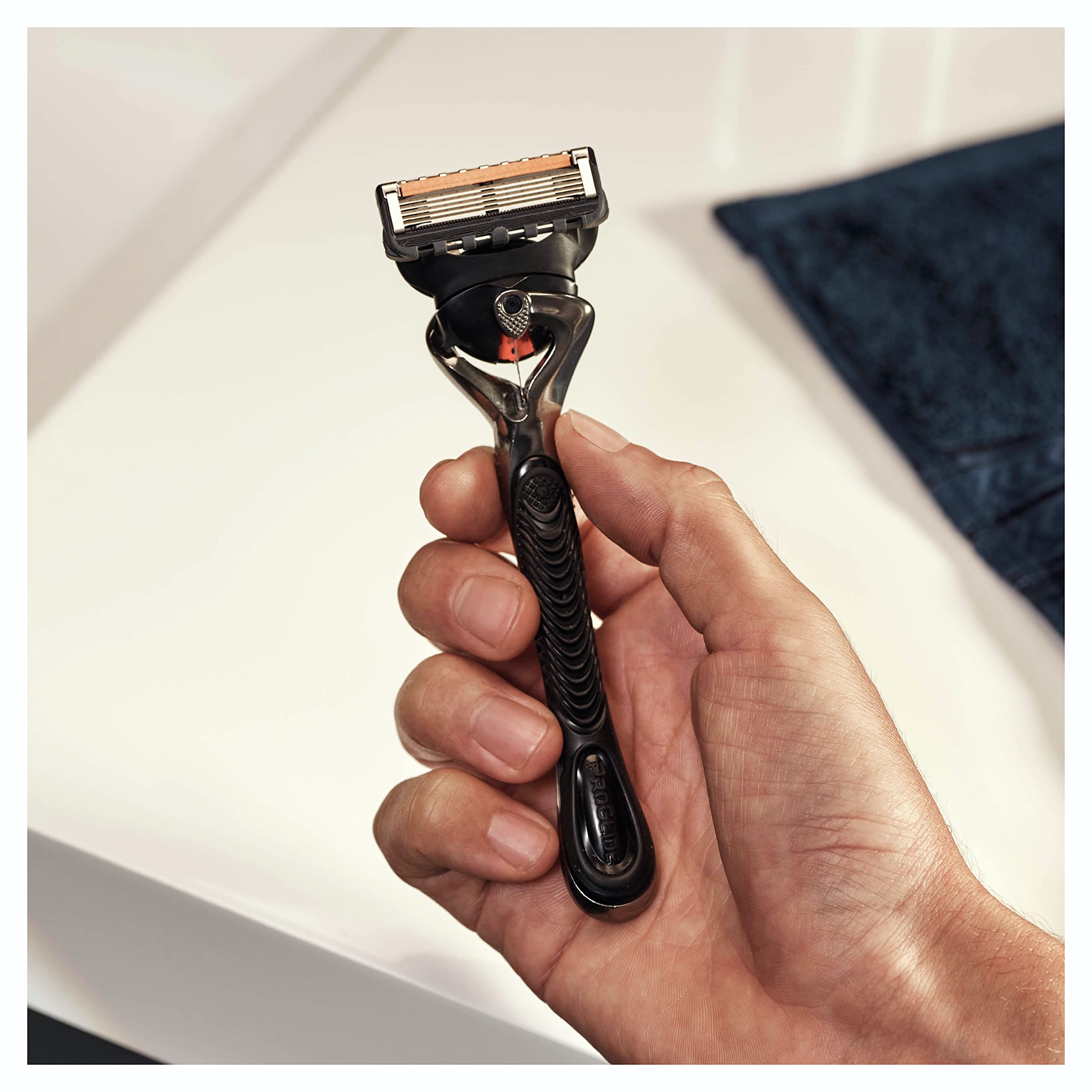 Gillette Alt, Fusion 5 ProGlide Rasierklingen mit Trimmerklinge für Präzision und Gleitbeschichtung, 12 Ersatzklingen, Orange