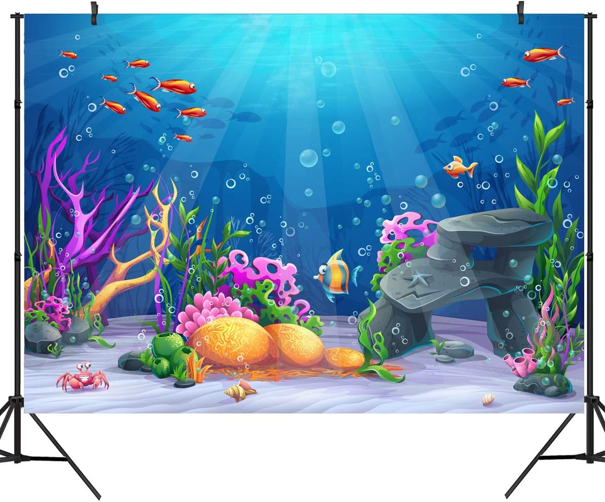 7X5FT Blue Under The Sea Underwater Vinyl Photograghy Backdrop Customized Photo Background CP Photo Studio Prop FS17A