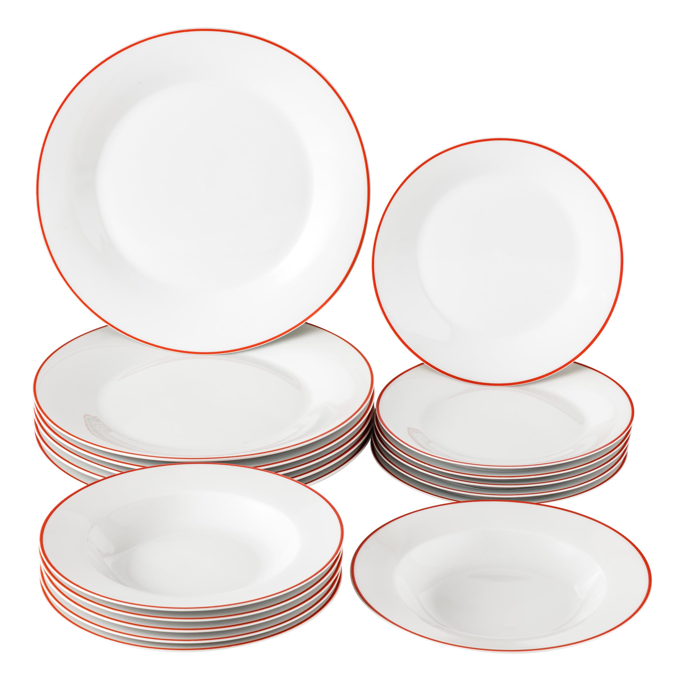 Piatti piani set pezzi 6 posti tavola in porcellana con decoro