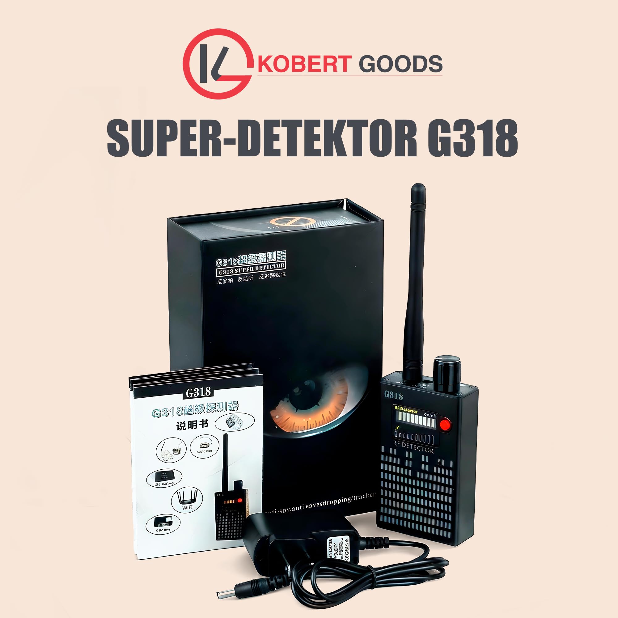 Super-Detektor G318, Kamera- und Wanzen Detektor, Suchgerät zum Aufspüren von GPS Sendern, versteckten Kameras und Mikrofonen