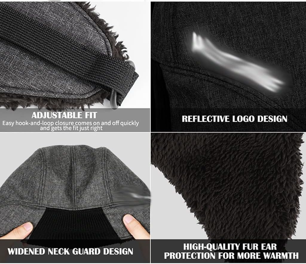 VIDI Gorro Deportivo De Invierno para Hombre Y Mujer Grueso Cálido para Esquí Pescasenderismo Resistente Al Viento Con Orejeras para Ciclismo