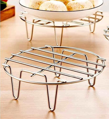 Miniatura 3 de Estante de cocina redondo de 3.9 pulgadas, versátil rejilla de acero inoxidable, rejilla de vapor, se adapta a la freidora de aire, olla a presión,