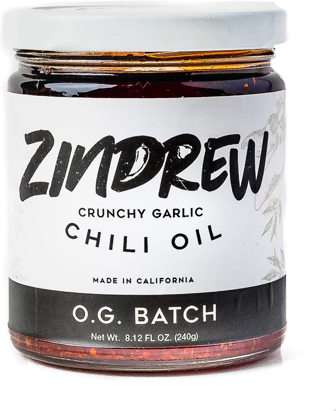 ZINDREW CHILI Crunchy Garlic Chili Oil OG BATCH. Premium Spicy, Savory, Umami Gourmet All-Purpose Hot Chili Crisp Sauce (OG BATCH- very mild heat and X BATCH- very spicy) 8.12oz