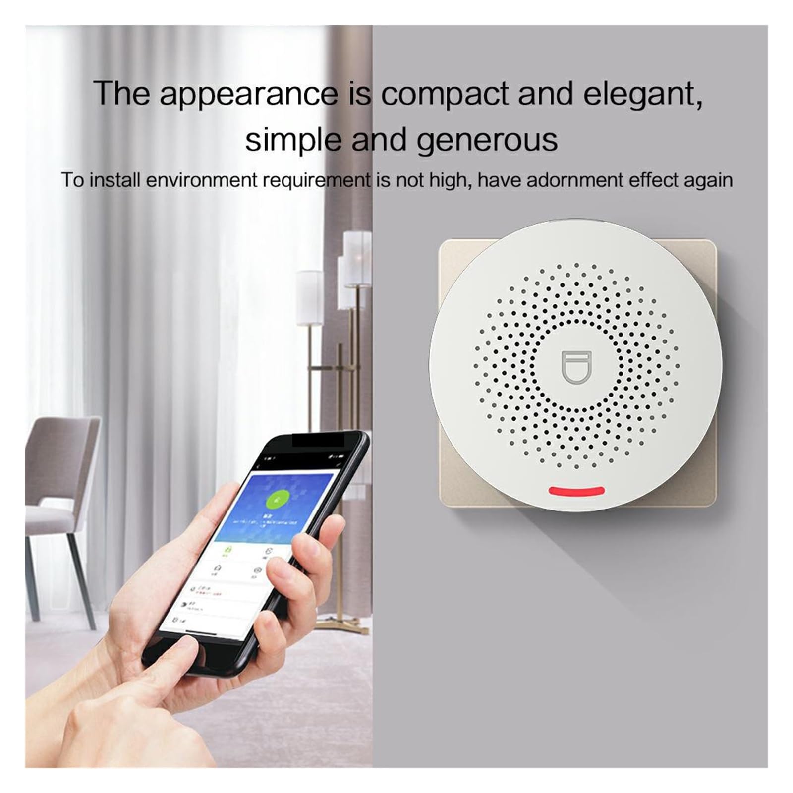 DELURA Système D'alarme De Sécurité Domestique WiFi Tuya, avec Capteur De Mouvement PIR, Kit De Capteurs Compatibles Zéro taux de Faux positifs (Color : H)