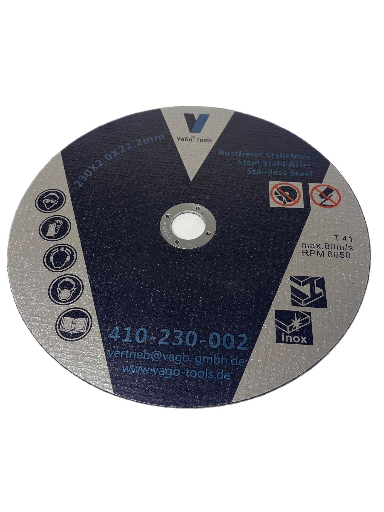 Tarcze tnące 230 mm x 2 mm stal szlachetna metal stal 100 sztuk