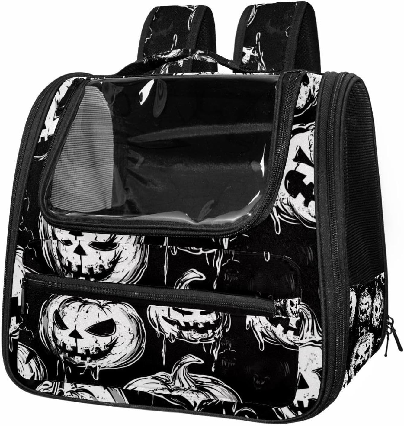 Portable Travel pet Backpack Carrier Hamster Bag Small Dog cat Carrier Breathable Hang Bag, Halloween Pumpkin