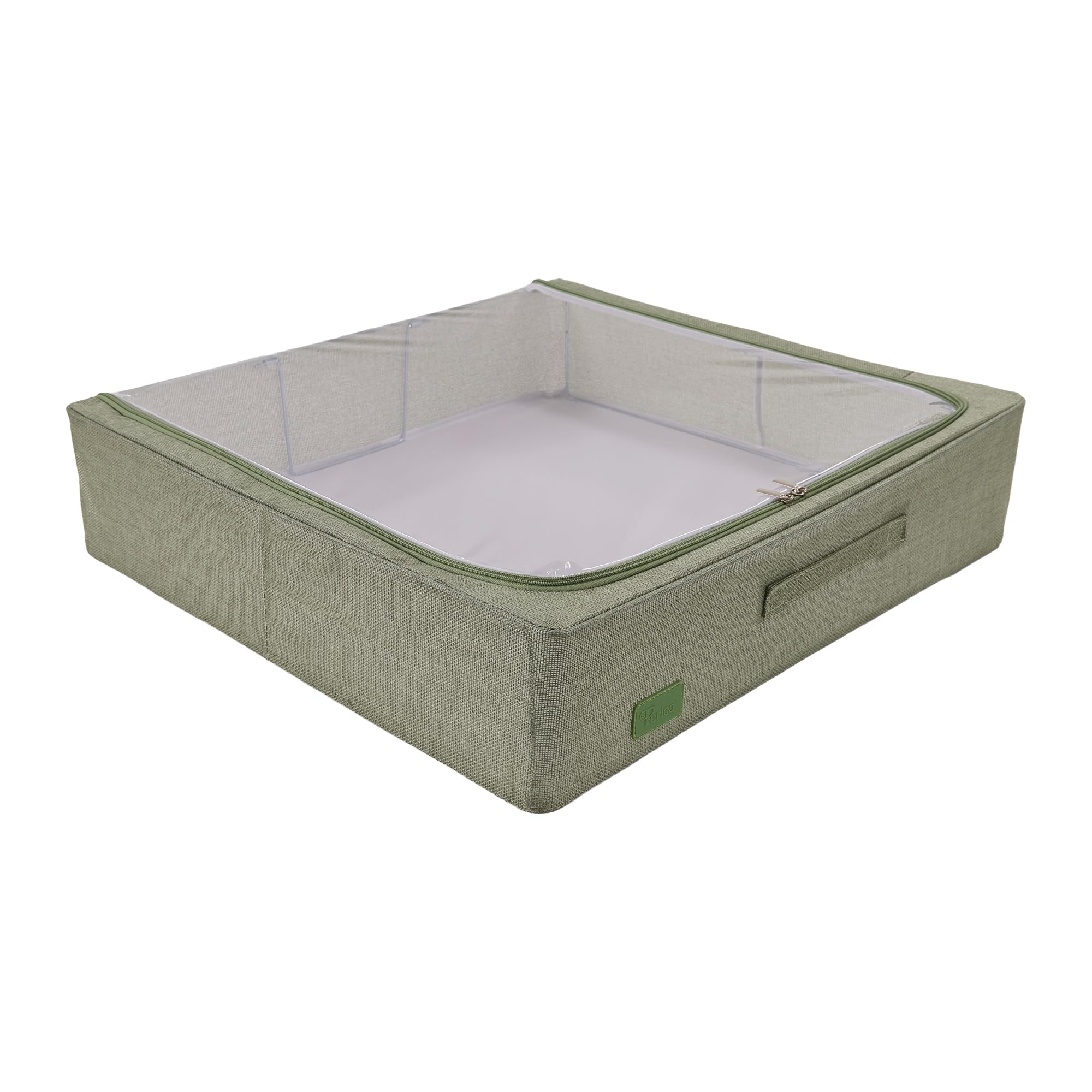 Periea Sage Linen 'Casey' Underbed Storage Boxes With Lids - Foldable, Stackable, And Space-Saving Organiser To Keep Your Space Tidy And Clutter-Free - Large