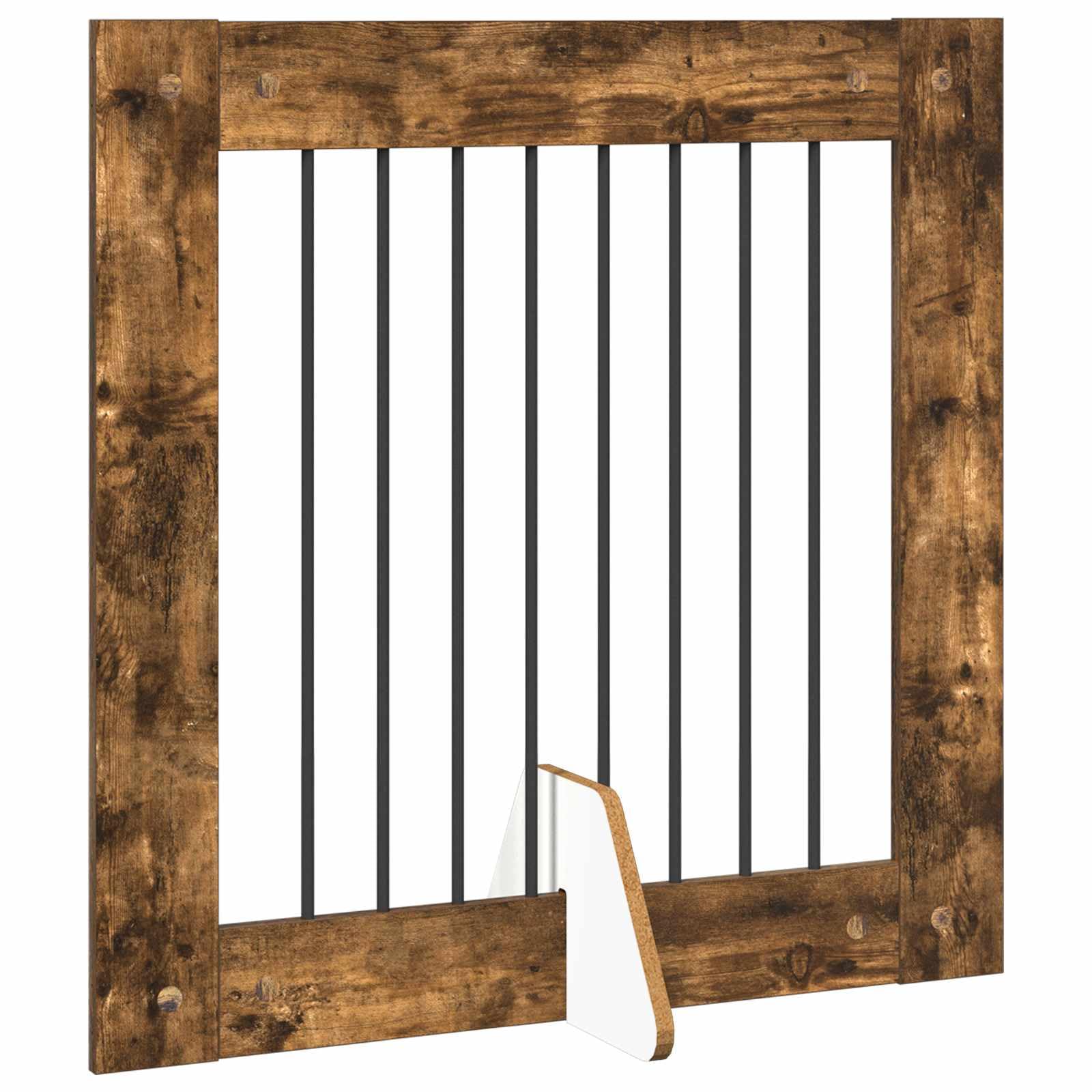 Portería para perros con soporte, 2 piezas de roble ahumado, 80 x 80 cm, plegable, portátil, interior y exterior, resistente, seguro para cachorros y perros protección de entrenamiento