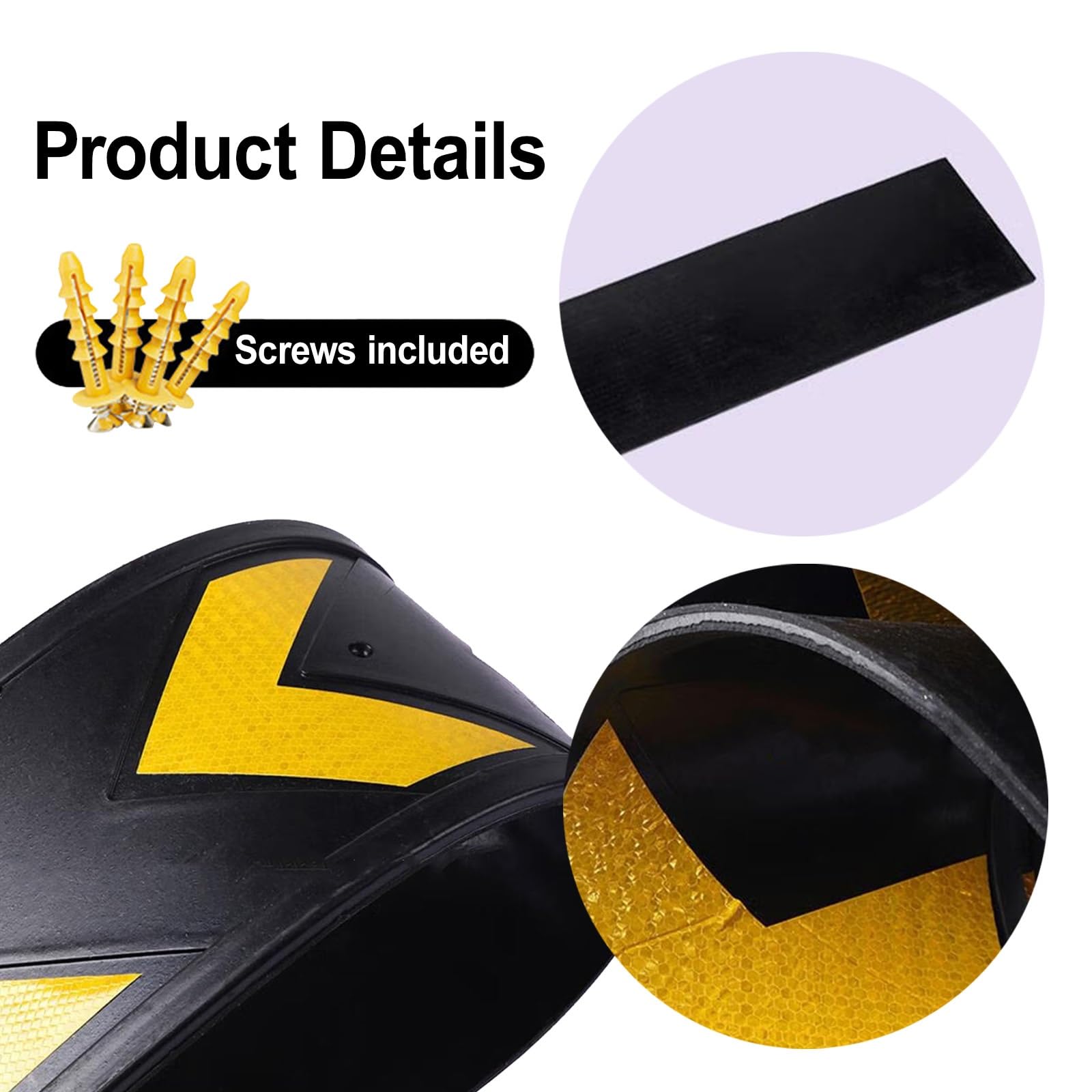 Plástico Protector Columnas Garaje, Fabricado en Material de Goma Negro y Amarillo, con Protección Reflectante, Es Protector Pared Garaje para Garajes y Aparcamientos