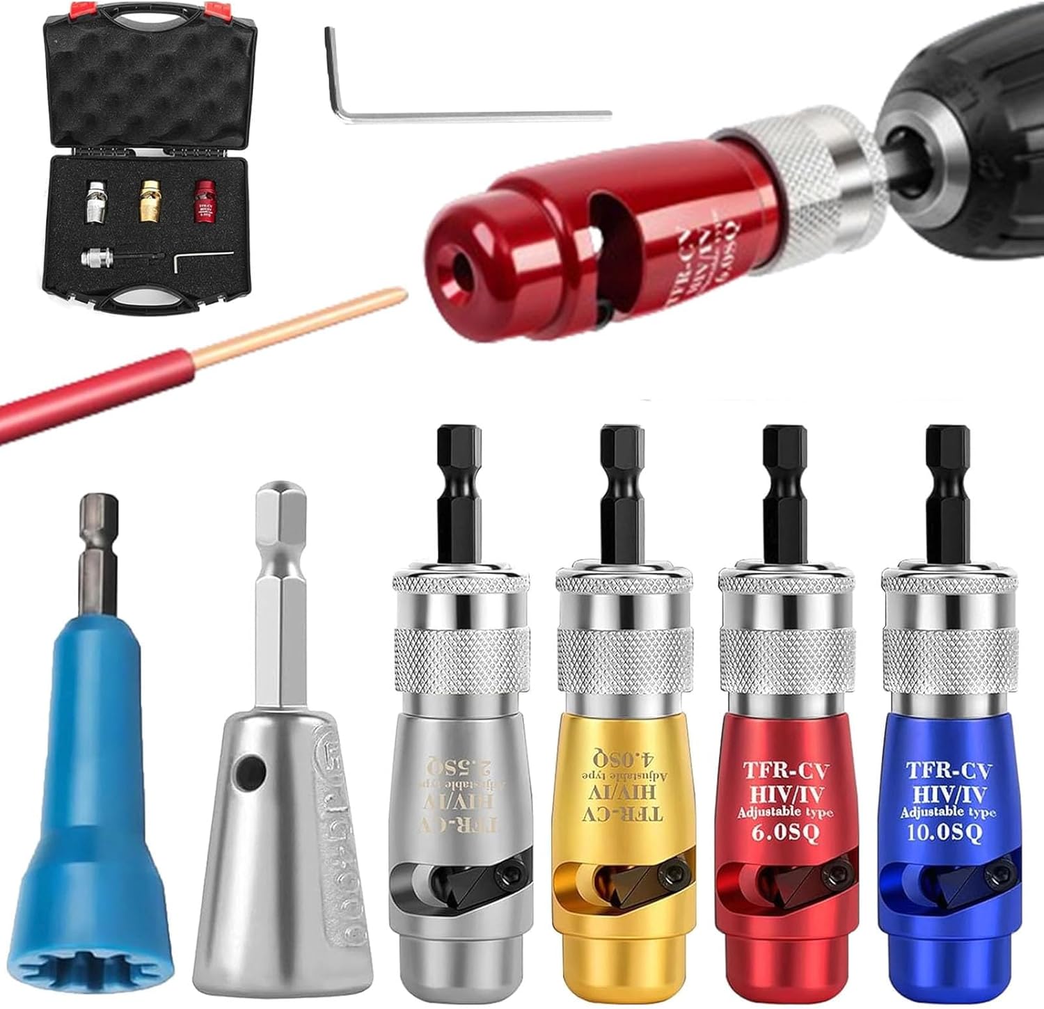Blendixy Wire Stripper, Wiring Pro Stripping Tool & Wire Twisting Connector, Wiring Pro Wire Stripper, Wiring Pro Wire Stripping Tool, Electrical Wire Connectors Kit (4 Piece Set)