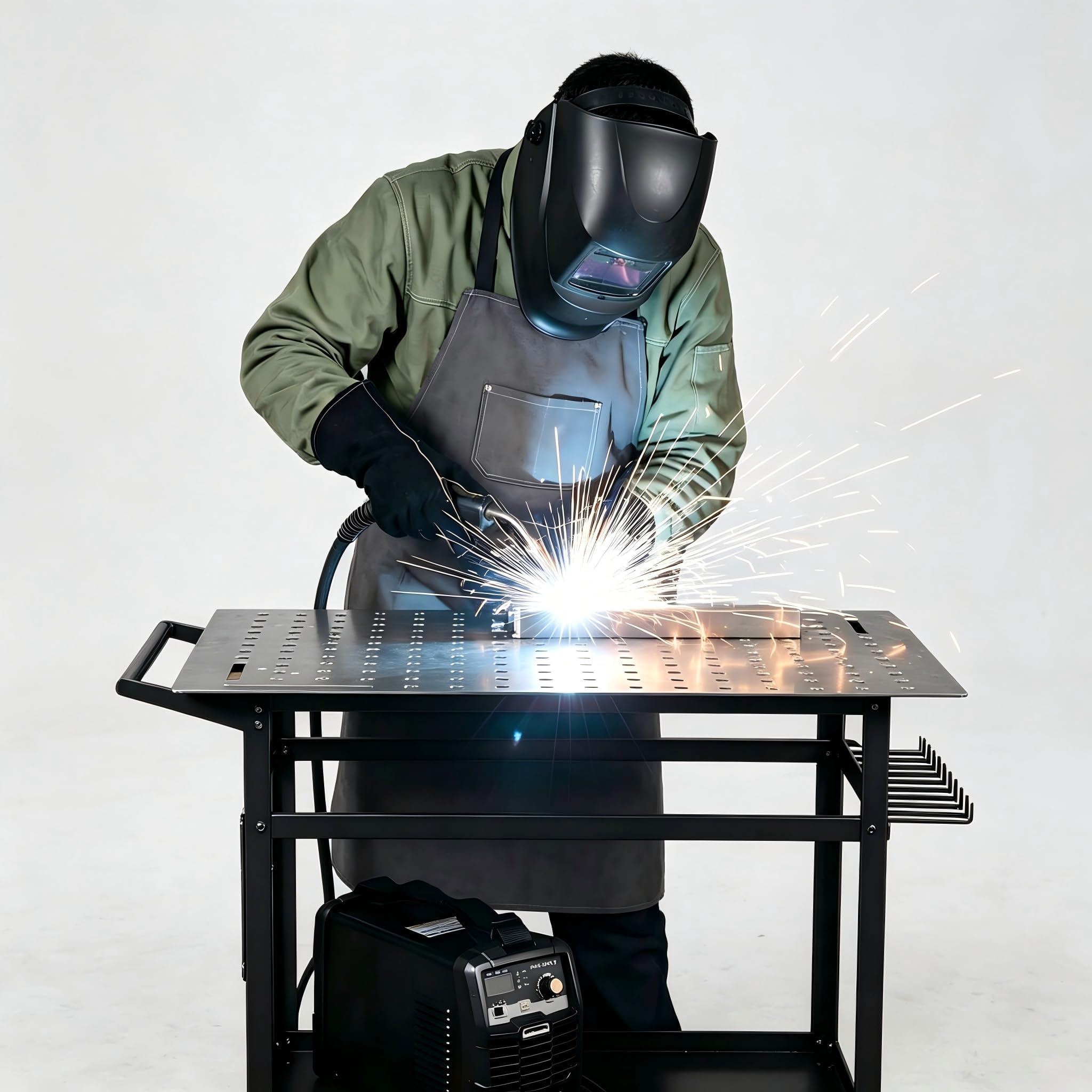 Schweißtisch 91x61 cm – Mobile Schwerlast-Werkbank 363 kg