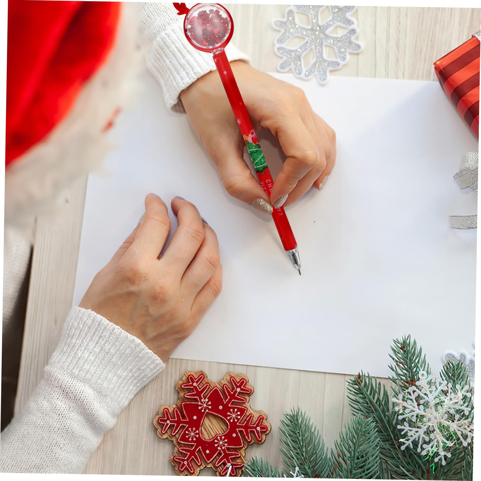 ERINGOGO 36 Pièces Stylos Gel Thème Noël avec Toppers Renne Adorables Stylos Écriture Lisse pour Bureau École Créatif