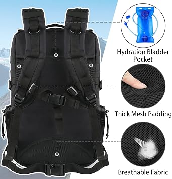 YOREPEK Military Tactical Travel Backpack, 45L Army Rucksack with Molle | Large Capacity Survival Backpack, Assault Pack 3 Day Bug, For Out Bag Outdoor Sports Hiking Camping Mountaineering Trekking