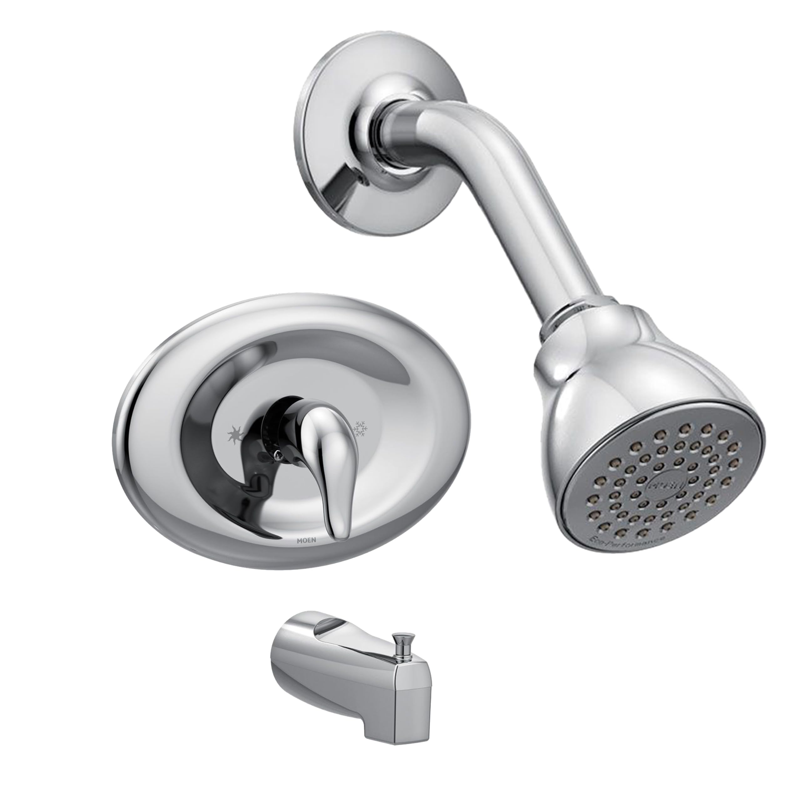 Chateau Chrome Eco-Performance Shower Trim Kit with Showerhead, Lever Handle, and Tub Spout, Posi-Temp Valve Required, TL2369EP