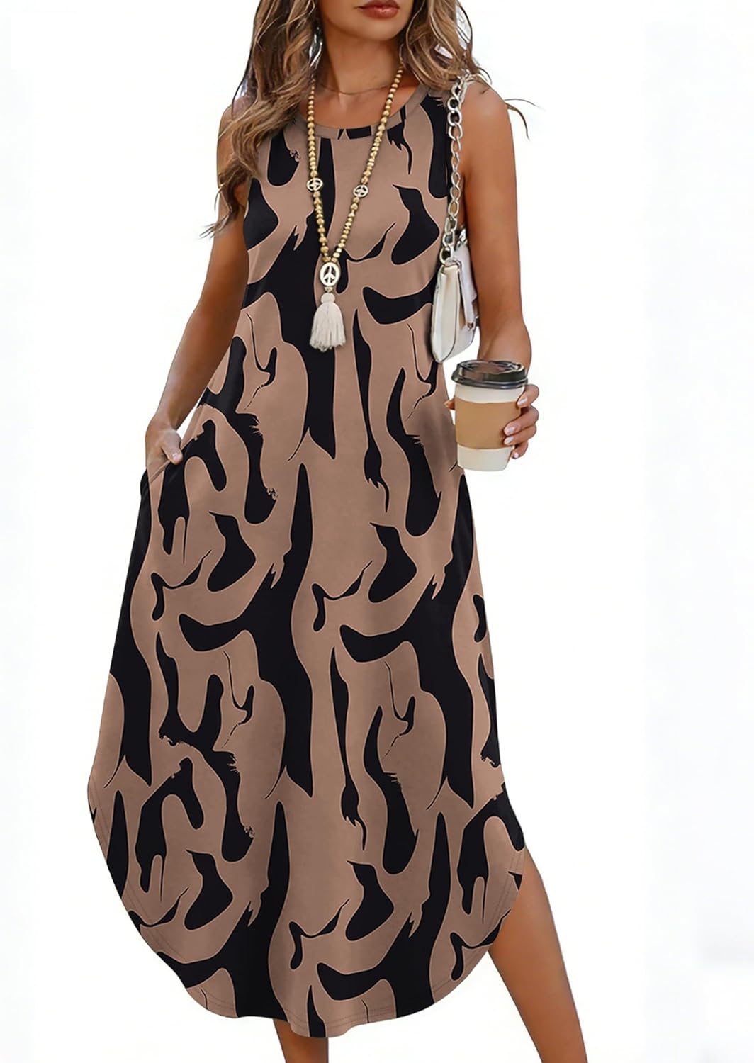 WIHOLL Summer Dresses for Women 2026 Hawaiian Beach Vacation Clothes Casual Sleeveless Maxi Long Sundresses with Pockets - Image 2