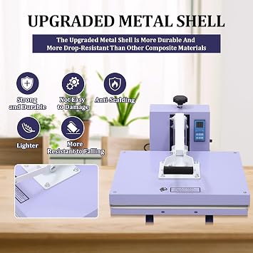 Heat Press Machine, 16 x 20 inch Flip Top Heat Transfer Machine, Fixed Digital Sublimation Heat Transfer Machine, T-Shirt Heat Press Machine for T-Shirts, Mugs, Hats, Plates, Caps