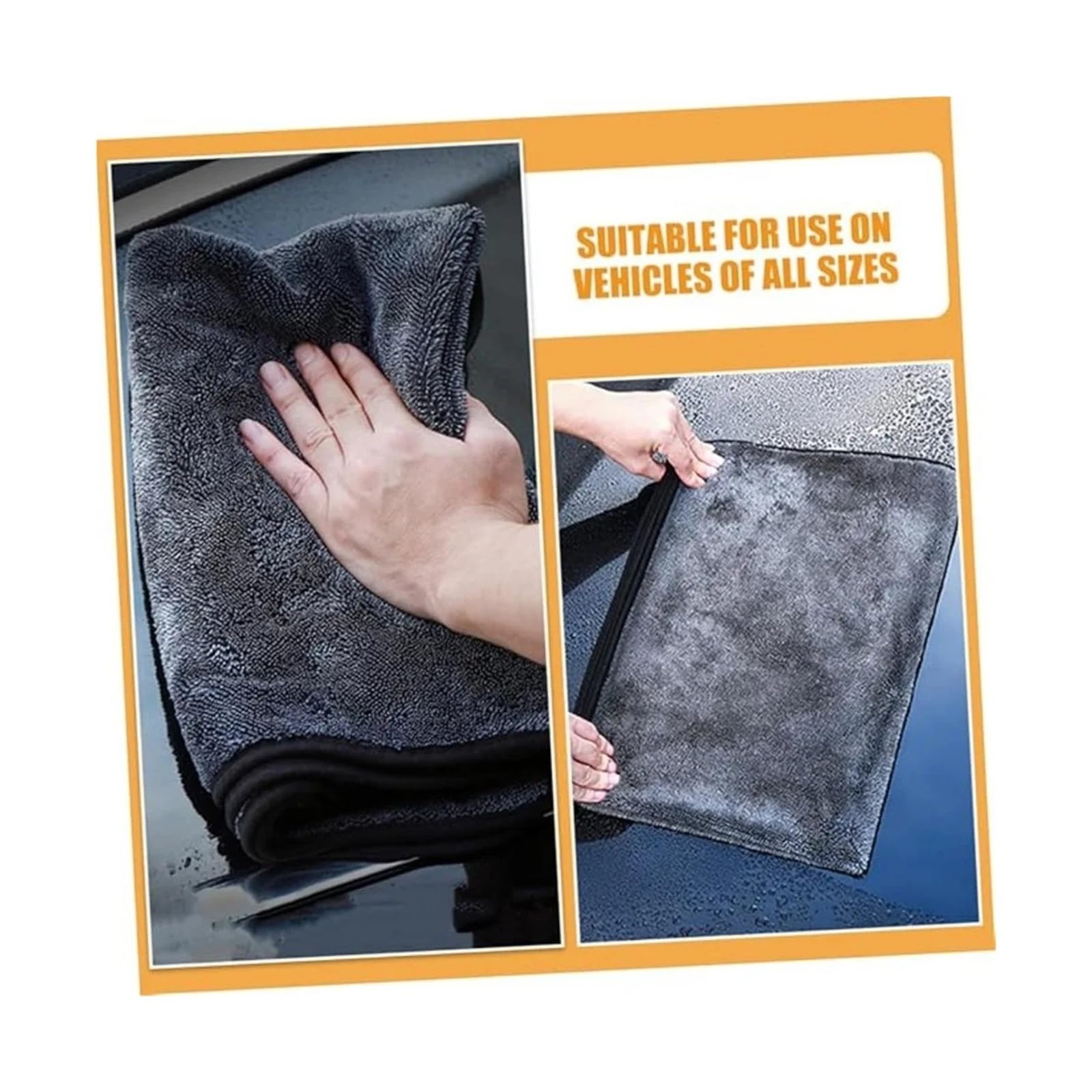 1-10Pcs Car Wash Towel Set - 40x40cm 40x60cm Drying Cleaning Cloth for Detailing Polishing House Kitchen Window 40x60cm-10Pcs — view 5