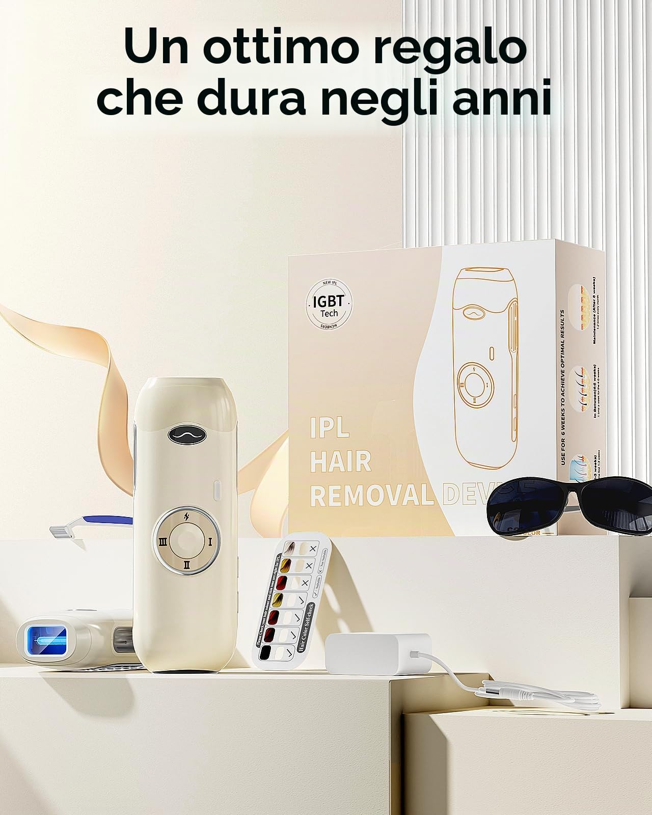 Haarlosy Epilatore Luce Pulsata Indolore, 22J Epilatore Laser con Tecnologia Innovativa IGBT, Adatto per Uomini e Donne Corpo, Viso, Ascelle, Gambe
