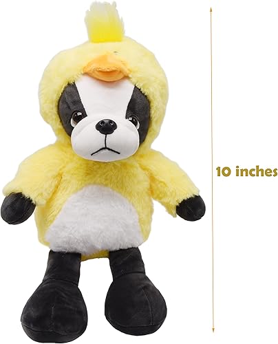 Miniatura 7 de BABOLI Animales de peluche de bulldog francés con adorables disfraces de estilo pato, súper lindo animal de peluche para regalos de cumpleaños o