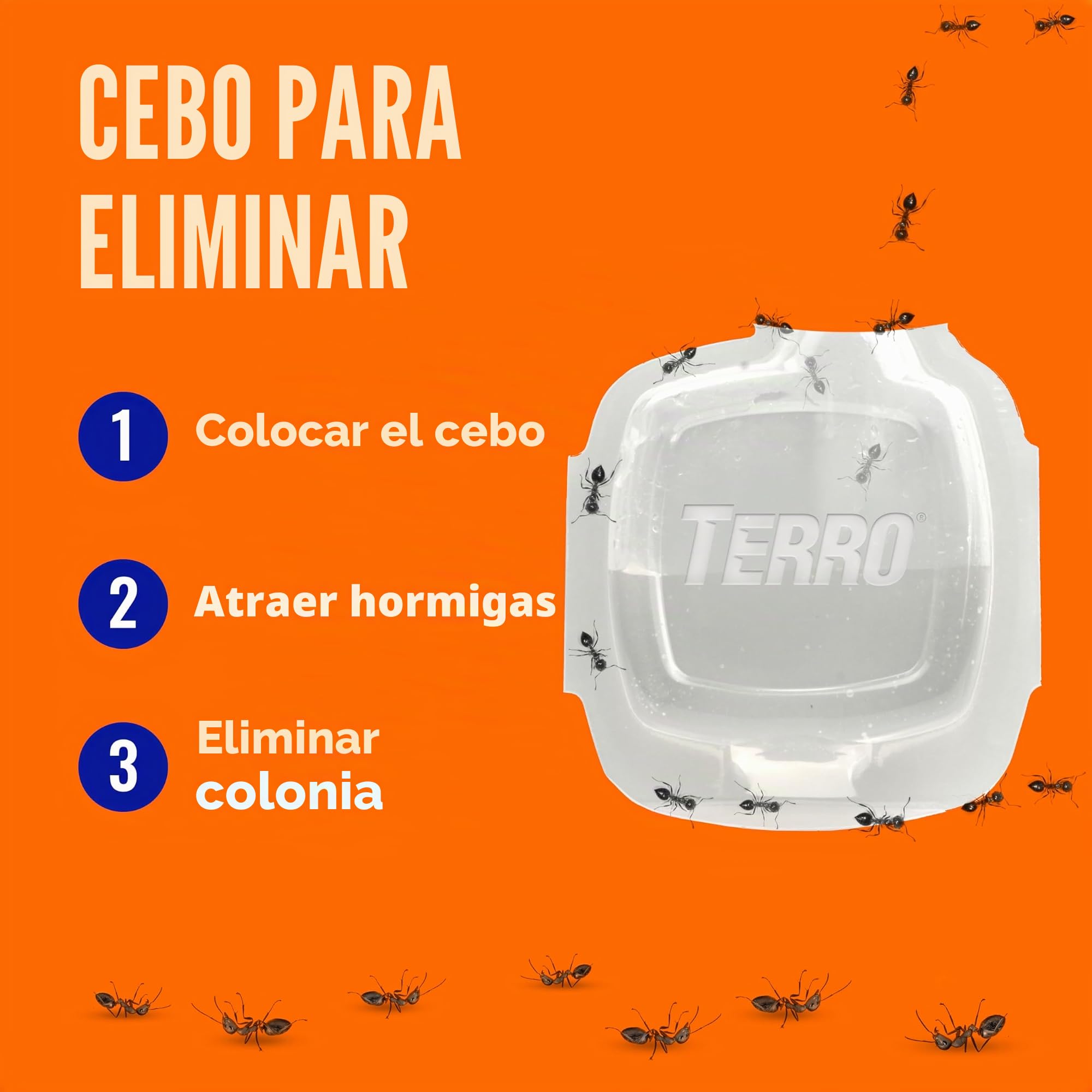 TERRO Cebos líquidos para Hormigas para Interiores con Tiras Adhesivas para Cebo Discreto, Trampa para Hormigas Terro y estación de Cebo, Paquete de 4 Unidades, T334B