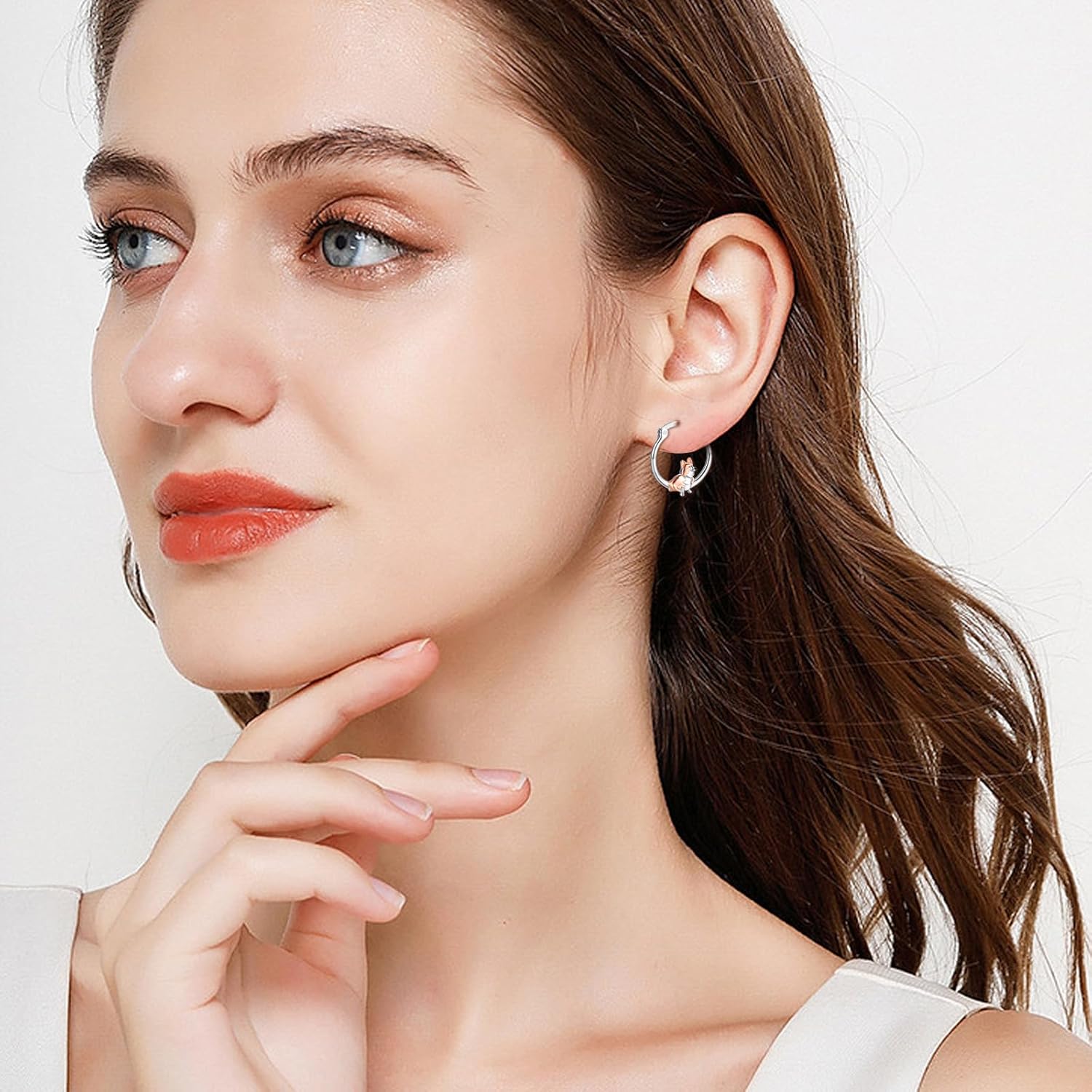 925 Sterling Silver Cute Dog Earrings Hoop Earrings for Girls for Senstive Ears Dog Jewelry Gifts for Daughter - Image 5