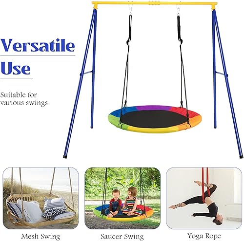 Miniatura 3 de KOTEK Soporte de metal con estacas de tierra, juego de marco de acero extra grande, soporta hasta 550 libras, marco A, se adapta a la mayoría de