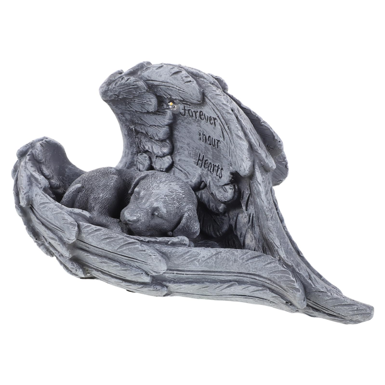 Tofficu Statua Commemorativa Cane Resistente alle Intemperie con Decorazione Alata in Resina Facile da Installare e Mantenere per Giardino Esterno Decorazione Commemorativa per Animali