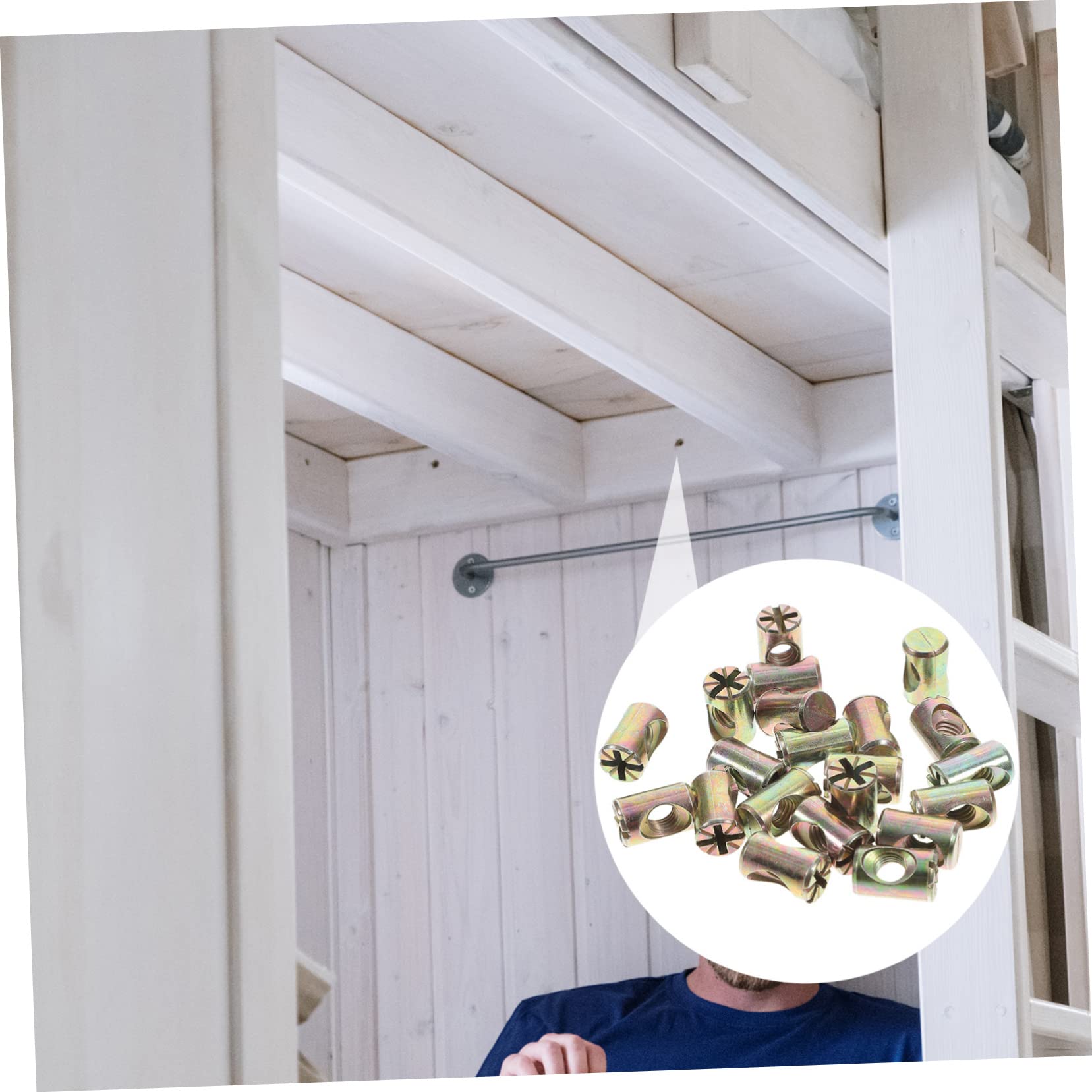 ABOOFAN 20Pezzi Barrel Nut Kit Ricambio per Fissaggi Mobili Slot per Letti e Culle Materiale in Zinco Resistente e Durevole